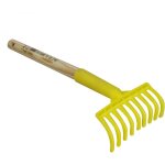 Peigne, rteau  olives 9 dents avec manche en bois 40 cm - jaune linxor
