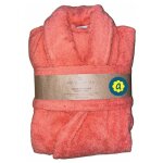 Peignoir en coton bio, coloris corail, taille xl