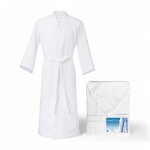 Peignoir nest ape bee� en pur coton avec capuche adulte blanc xxl