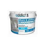 Addict - peinture acrylique monocouche murs et plafonds, blancc mat, 10 litres Addict - peinture acrylique monocouche murs et plafonds, blancc mat, 10 litres