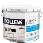 Tollens - peinture blanche mat - spcial sejours et chambres pour murs, plafonds, boiseries - 10l = 120m2 ...