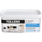 Peinture blanche mat - spcial sejours et chambres - tollens - pour murs, plafonds, boiseries - 2, 5l ...