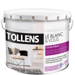 Peinture blanche velours - toutes pices - tollens - pour murs, plafonds et boiseries - lessivable - ...