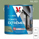 V33 - peinture bois extrieur climats extrmes ral 6021 vert provence satin 2l