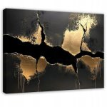 Peinture marbre noir or pour chambre salon cuisine sur toile 40x30