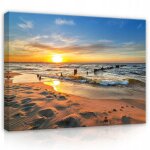Peinture plage nature mer sur toile murale 100x70