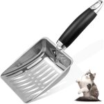 Pelle � liti�re pour chat en acier inoxydable de poids moyen, en tissu � mailles r�sistant, facile � ...