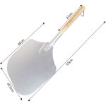 Pelle � pizza en aluminium avec grande surface et manche en bois - pratique, facile � ranger et id�ale ...