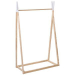 Penderie enfant scandinave blanc et naturel - dim : l 78 x l 126 x h 38 cm pegane