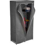 Penderie en tissu, tringle  vtements et 6 compartiments, 170x90x45 cm, armoire pliante, solide, anthracite ...