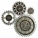 Pendule m�canique vintage  nagi  57x58cm argent