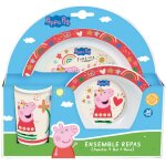 Peppa pig rouge ensemble repas (assiette, bol, verre)