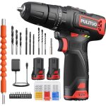 Perceuse �lectrique compacte pulituo, perceuse - visseuse 12 v avec 2 batteries de 1, 5 ah, 2 vitesses, ...