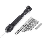 Perceuse  main de prcision d'tau, mandrin de serrage 0. 5 - 3. 0mm avec 25 forets de prcision pour ...
