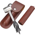 Perceuse � main pour le travail du bois, foret de survie manuel avec �tui en cuir, m�che de tari�re multi ...