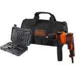 Perceuse percussion black and decker beh710sa32 - qs 710 w avec 32 accessoires de sac souple