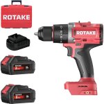 Perceuse visseuse � percussion 18v 120nm avec 2 batteries 18v 5ah, chargeur, coffret - rotake - d2h - ...