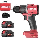 Perceuse visseuse � percussion 18v 70nm avec 2 batteries 18v 4ah, chargeur, coffret - rotake - d1h - ...