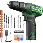 Perceuse - visseuse � percussion sans fil pulituo 12 v, couple de 35 nm, jeu de 50 embouts, tournevis ...