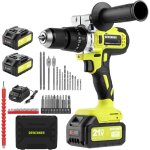 Perceuse visseuse sans fil 21v 90nm pour batterie makita 2 batteries 4. 0ah dewinner, 20 + 3 r�glages, ...