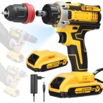 Perceuse visseuse sans fil 21v, visseuse devisseuse sans fil avec 2 batteries, 18 rglages de couple, ...