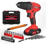 Perceuse visseuse sans fil, 21v visseuse devisseuse avec 2 batteries, 45nm perceuse percussion, 25 + ...