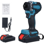 Perceuse visseuse sans fil 21v - visseuse devisseuse sans fil avec 2 batteries, 55nm max, 2 vitesses, ...