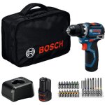 Perceuse - visseuse sans fil gsr 12v - 32 bosch, 2x 2. 0ah et chargeur dans une trousse  outils