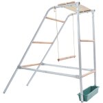 Perchoir en tubes galvanis�s divis�s de 110 x 100 x 49 cm avec rainures, �chelle pour poulets, perchoir ...