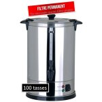 Percolateur caf� 15l 100 tasses ? bo�tier inox double paroi ? thermostat de s�curit� ? temps de pr�paration ...