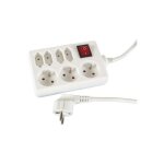Bloc multiprise. 3 x schuko 4 x euro - avec interrupteur eb34s ri9455