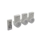 Perel set de 3 prises, avec t�l�commande, sans fil, port�e 25 m, 10 a, 2300 w, blanc