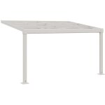 Pergola adoss�e en aluminium avec toit coulissant - 12 m� - blanc - izeda