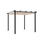 Pergola en aluminium cordoba - beige - 3 x 3 m