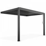 Oviala ? pergola bioclimatique adoss�e 3 x 4 m ? aluminium 100% ? lames orientables manuelles ? goutti�res ...