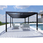 Dancover - pergola bioclimatique san pablo alu + , 3x5, 8m, noir