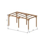 Pergola bois avec bandeau 15 m2 - 3 x 5 autoportante - origine france + visserie acier zingué Pergola bois avec bandeau 15 m2 - 3 x 5 autoportante - origine france + visserie acier zingué