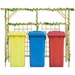 Pergola de jardin pour poubelles triples bois de pin imprgn vidaxl
