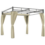 Pergola de jardin - tonnelle de jardin ext�rieur - outsunny - toit r�tractable, 4 rideaux, protection ...