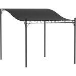 Pergola murale 2, 5 x 3 m, tonnelle de jardin en m�tal r�sistant � l'eau, avec toit d'ombrage et trous ...
