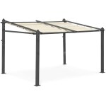Sweeek - pergola murale en aluminium - murum 3x4m - tonnelle toile ecru