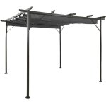 Pergola avec toit rétractable anthracite 3x3 m acier 180 g - m² Pergola avec toit rétractable anthracite 3x3 m acier 180 g - m²
