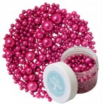 Perles de sucre rose m�tallis�es 40 g