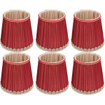 Petit abat - jour en tissu rouge vin bord dor�, pour lustre de table e14, applique murale