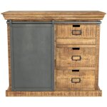 Rendez - vous d�co - petit buffet en bois et m�tal 1 porte 3 tiroirs - tabuk