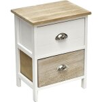 Petit meuble paulownia mdf 2 tiroirs avec poignee metal - bicolore blanc naturel lasure tendance Petit meuble paulownia mdf 2 tiroirs avec poignee metal - bicolore blanc naturel lasure tendance