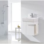 Petit meuble de salle de bain compact 500 - blanc mat sans bonde pop - up - bernstein
