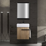 Bernstein - petit meuble de salle de bain compact 500 - effet chne naturel sans bonde pop - up