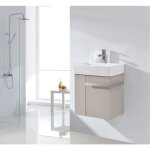 Petit meuble de salle de bain compact 500 - laqué taupe mat sans bonde pop - up - bernstein Petit meuble de salle de bain compact 500 - laqué taupe mat sans bonde pop - up - bernstein