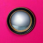 Petit miroir convexe noir doré 19cm Petit miroir convexe noir doré 19cm